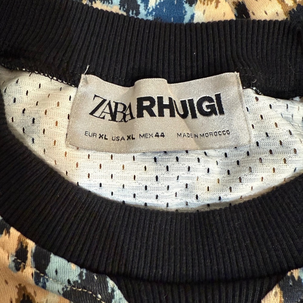 Zara x Rhuigi Mesh Jersey Mens XL Multicolor Animal Print Streetwear Shirt - Picture 3 of 9